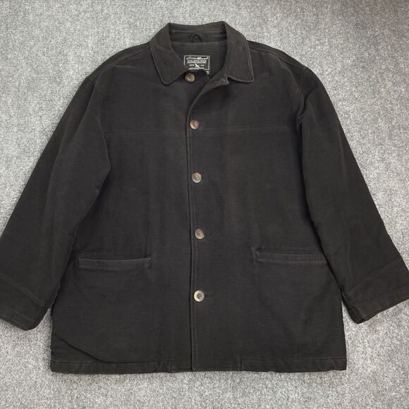 Eddie Bauer Vintage Barn Chore Coat Mens Large Button Up Lined Insulated Brown - Picture 1 of 9